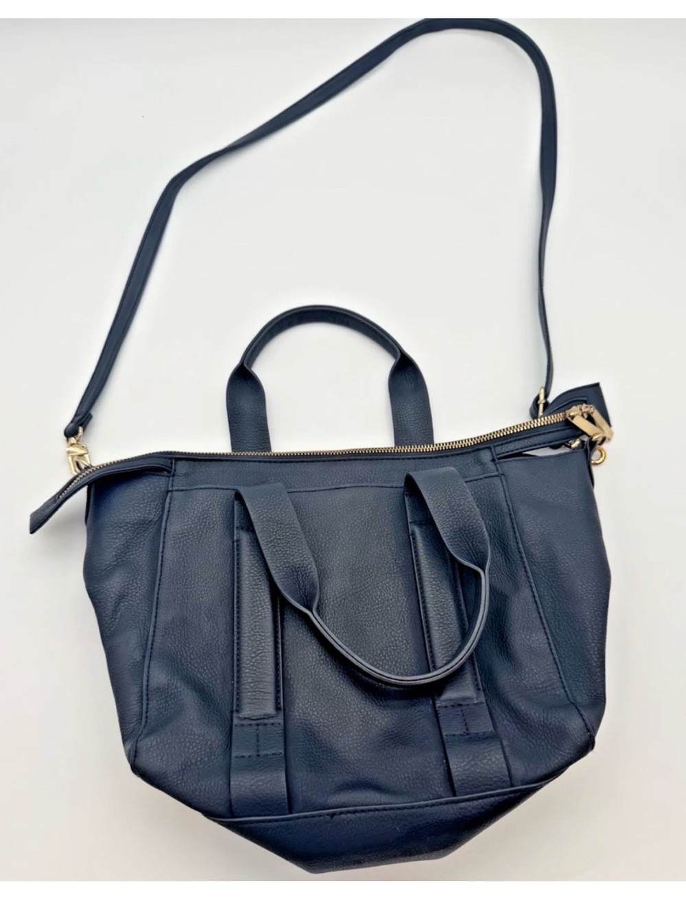 Target A New Day Blue Pebbled Faux Leather Tote Bag Handbag Purse